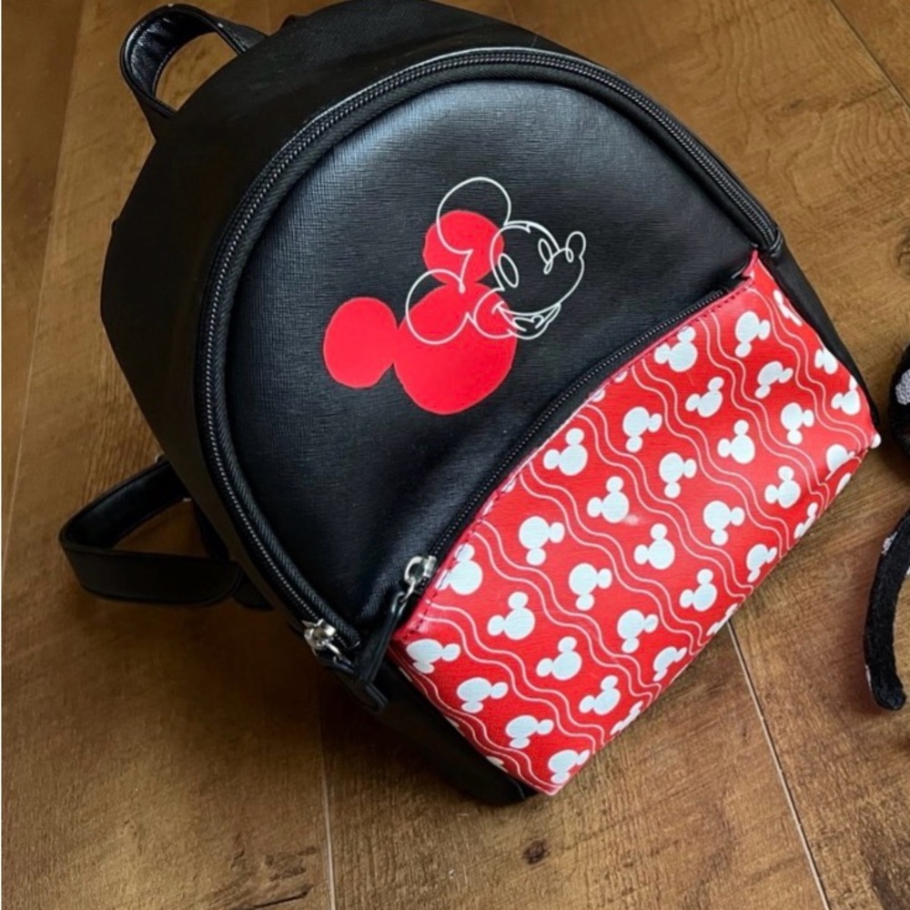 Disney Mickey Mouse Backpack - Black and Red. This is an adult’s backpack.